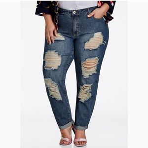 Ashley Stewart Distressed Jeans
